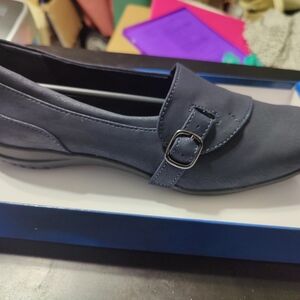 Easy Street Navy Women's Flats with Buckle